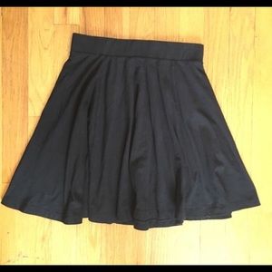 Black high-waisted skater skirt